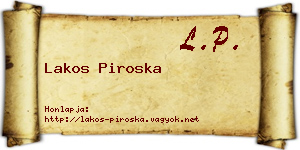 Lakos Piroska névjegykártya
