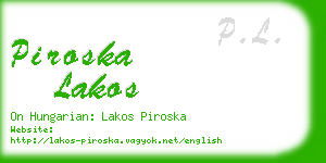 piroska lakos business card